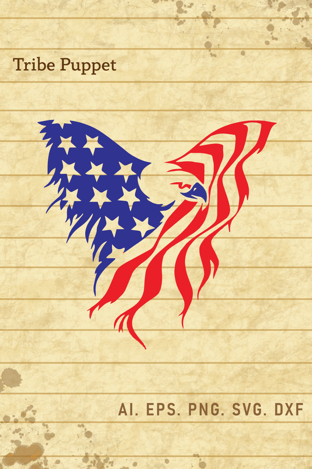 American Flag SVG pinterest preview image.