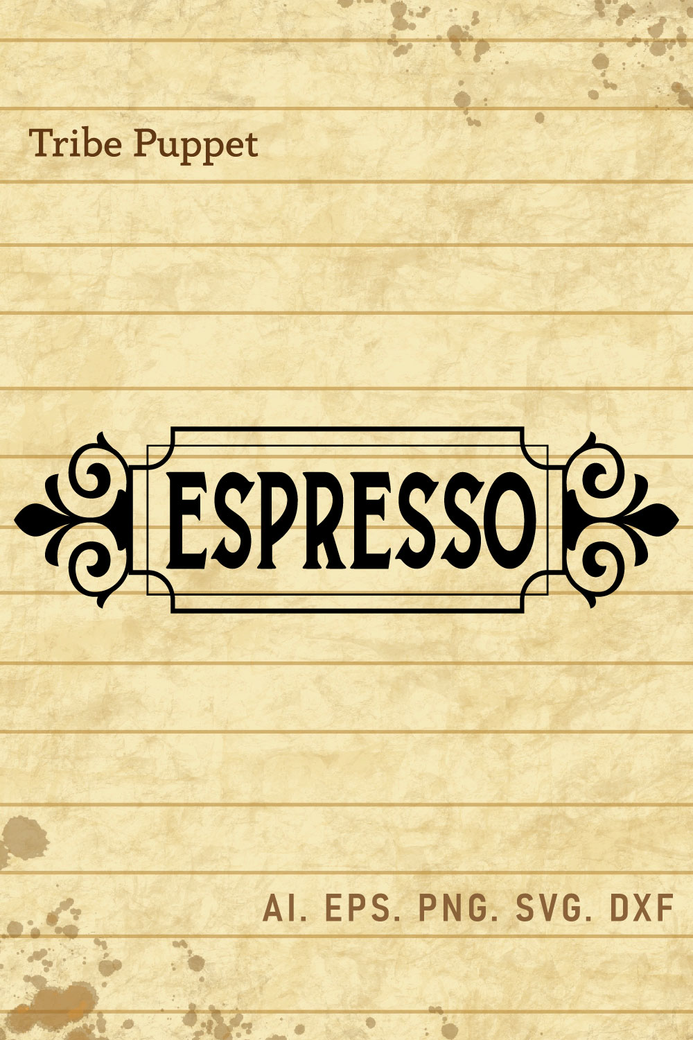 Vintage Coffee Typo 13 pinterest preview image.