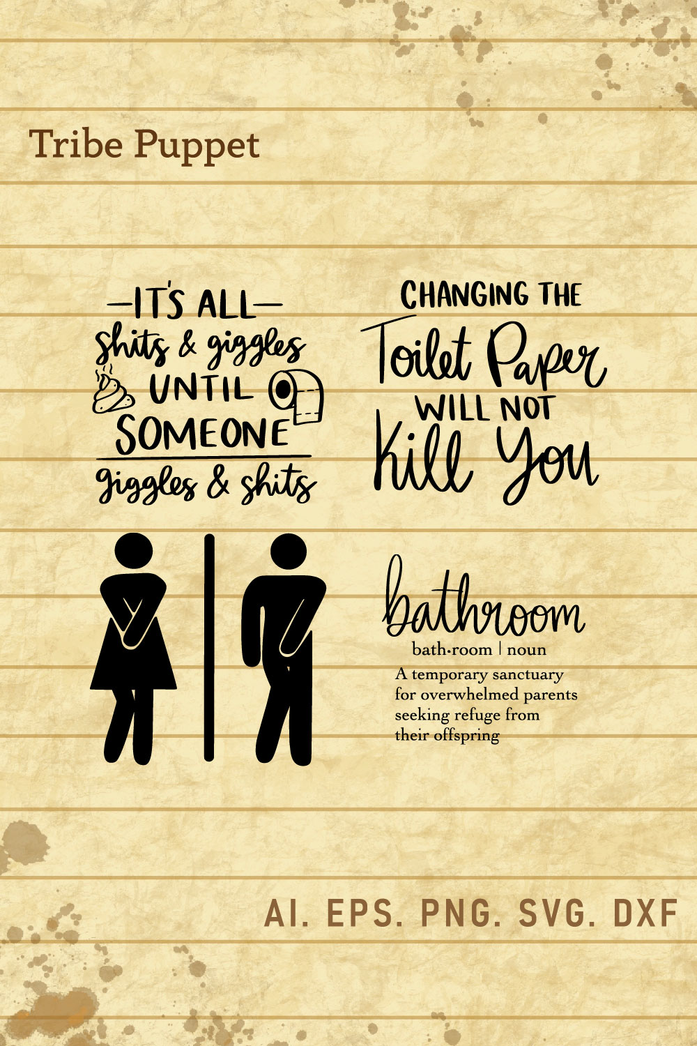 Bathroom Typography pinterest preview image.