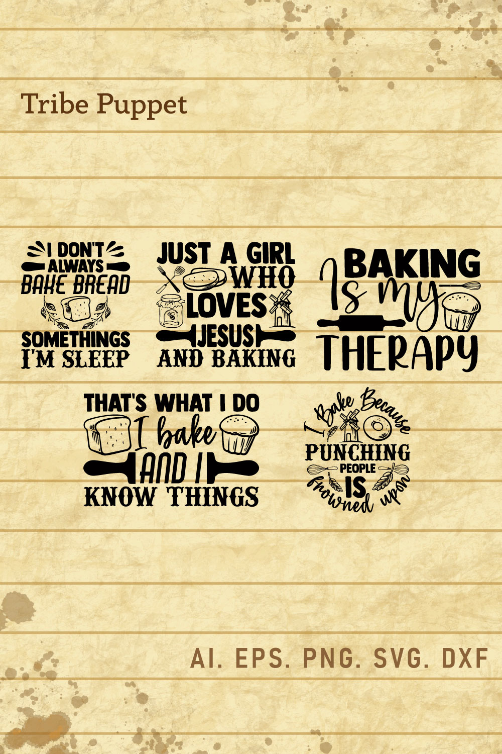 Baking Typography pinterest preview image.