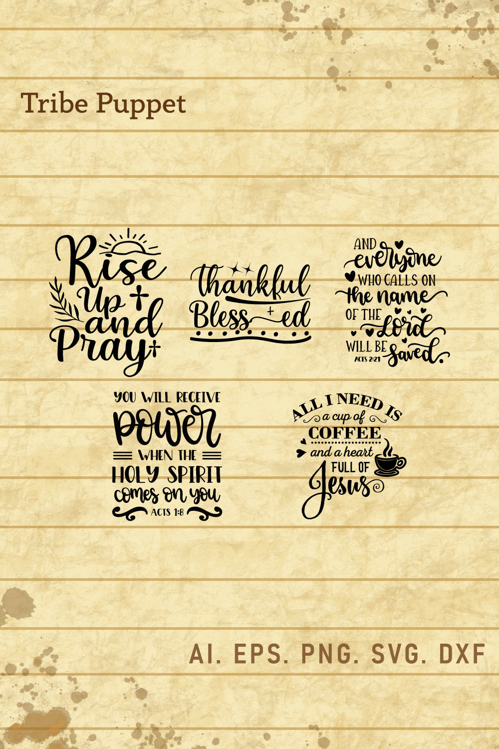 Christian Typography bundle pinterest preview image.