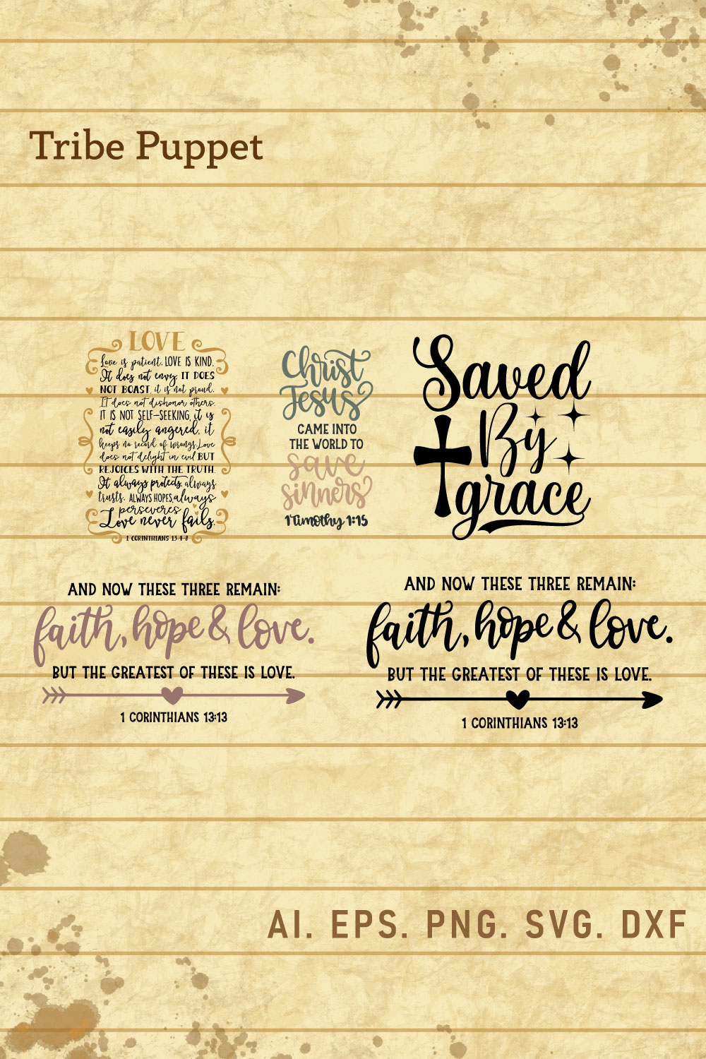 Christian Typography bundle pinterest preview image.