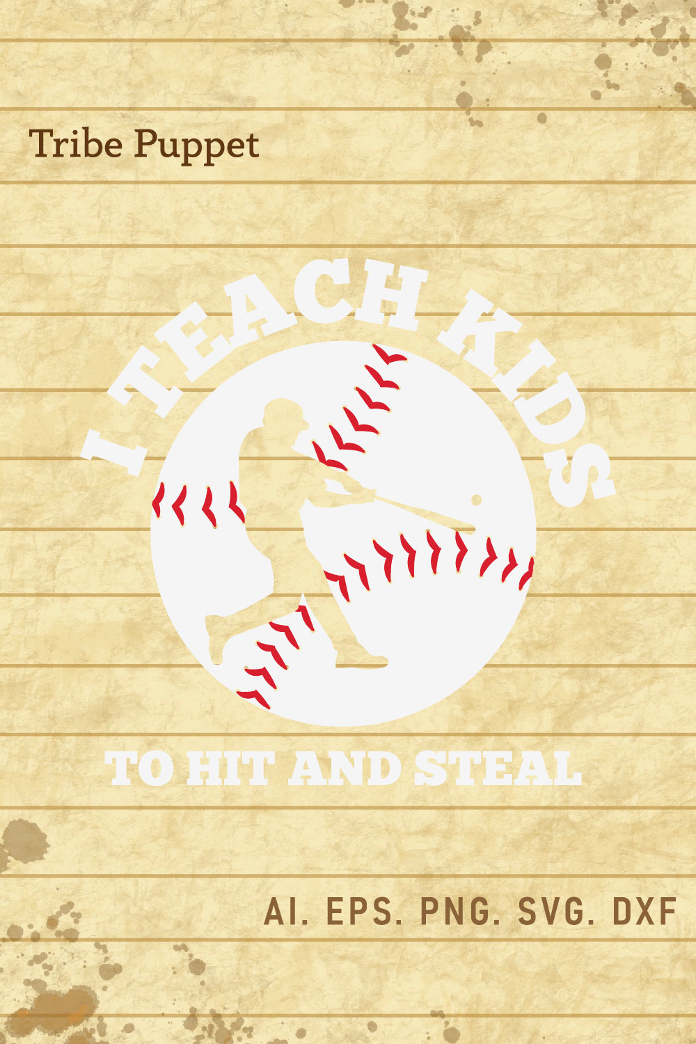 Baseball Typography pinterest preview image.