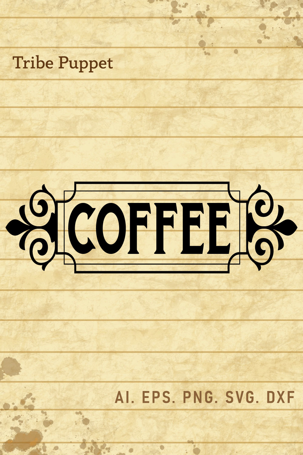 Vintage Coffee Typo 5 pinterest preview image.