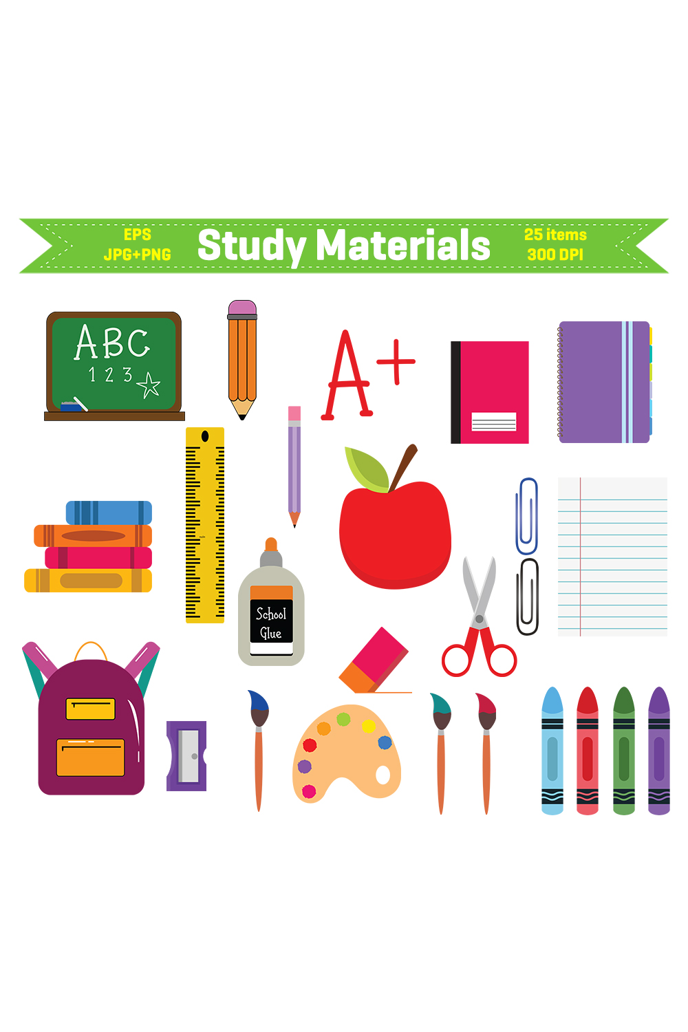 Study Materials Clipart pinterest preview image.