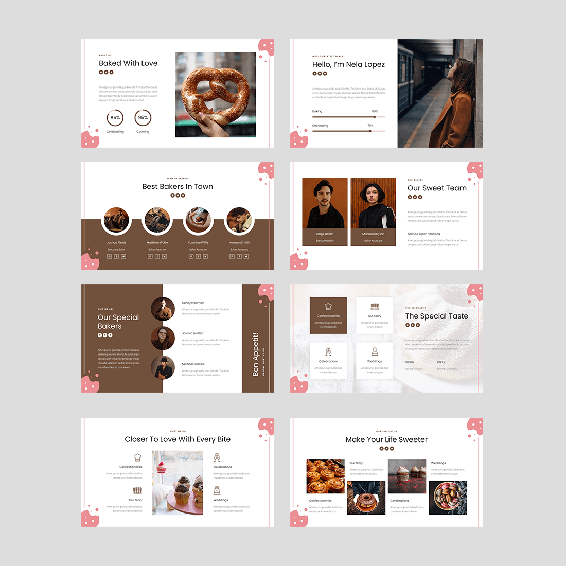 Oatkies - Bakery & Cake Shop PowerPoint Template preview image.