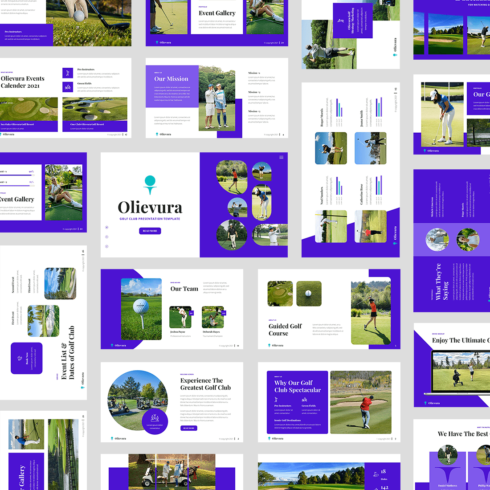 Olievura - Golf Club & Sport Google Slides Template cover image.