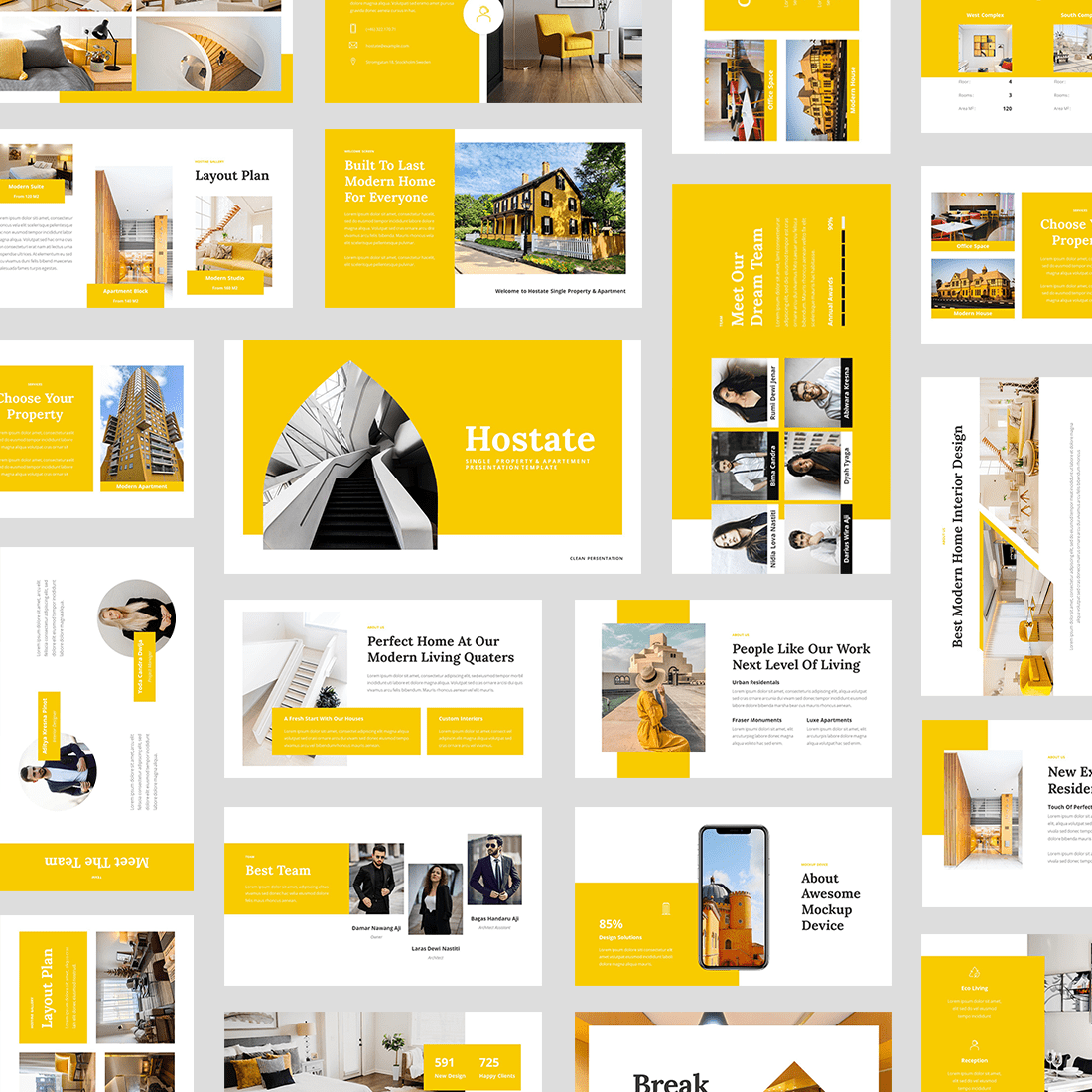 Hostate - Single Property & Apartment PowerPoint Template preview image.