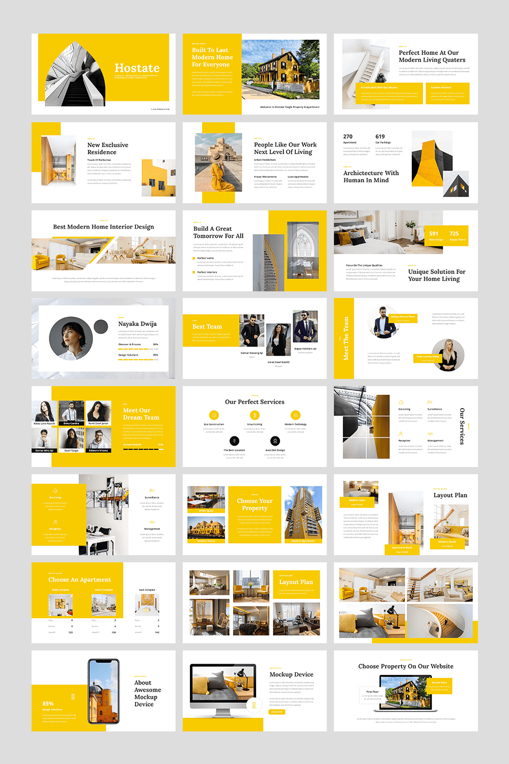 Hostate - Single Property & Apartment PowerPoint Template pinterest preview image.