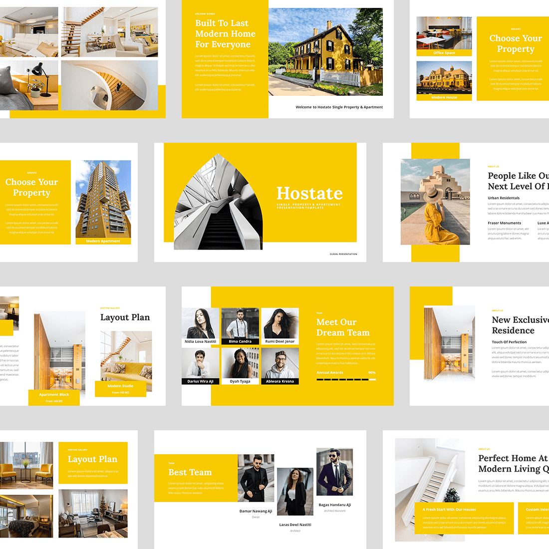 Hostate - Single Property & Apartment Google Slides Template preview image.