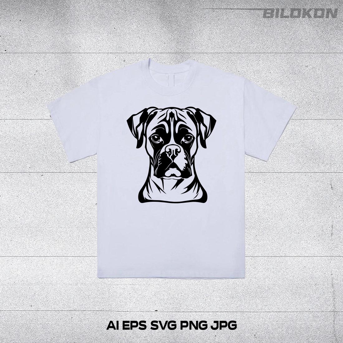 Boxer dog dog head, SVG, Vector, Illustration, SVG Bundle preview image.