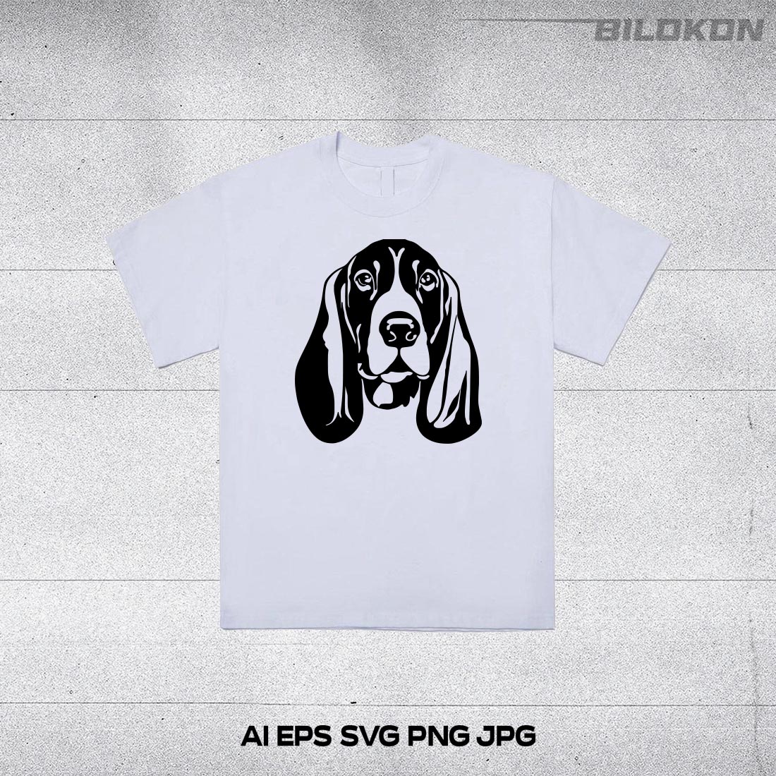 Basset hound dog head, SVG, Vector, Illustration, SVG Bundle preview image.
