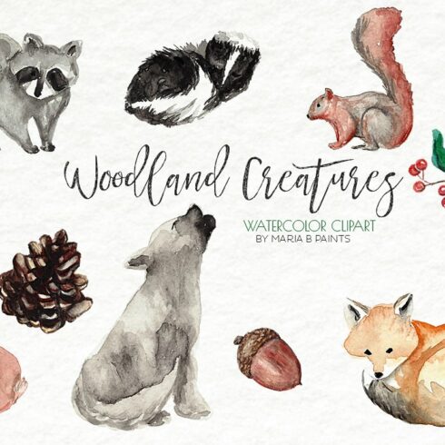 Watercolor Clip Art - Forest Animals cover image.