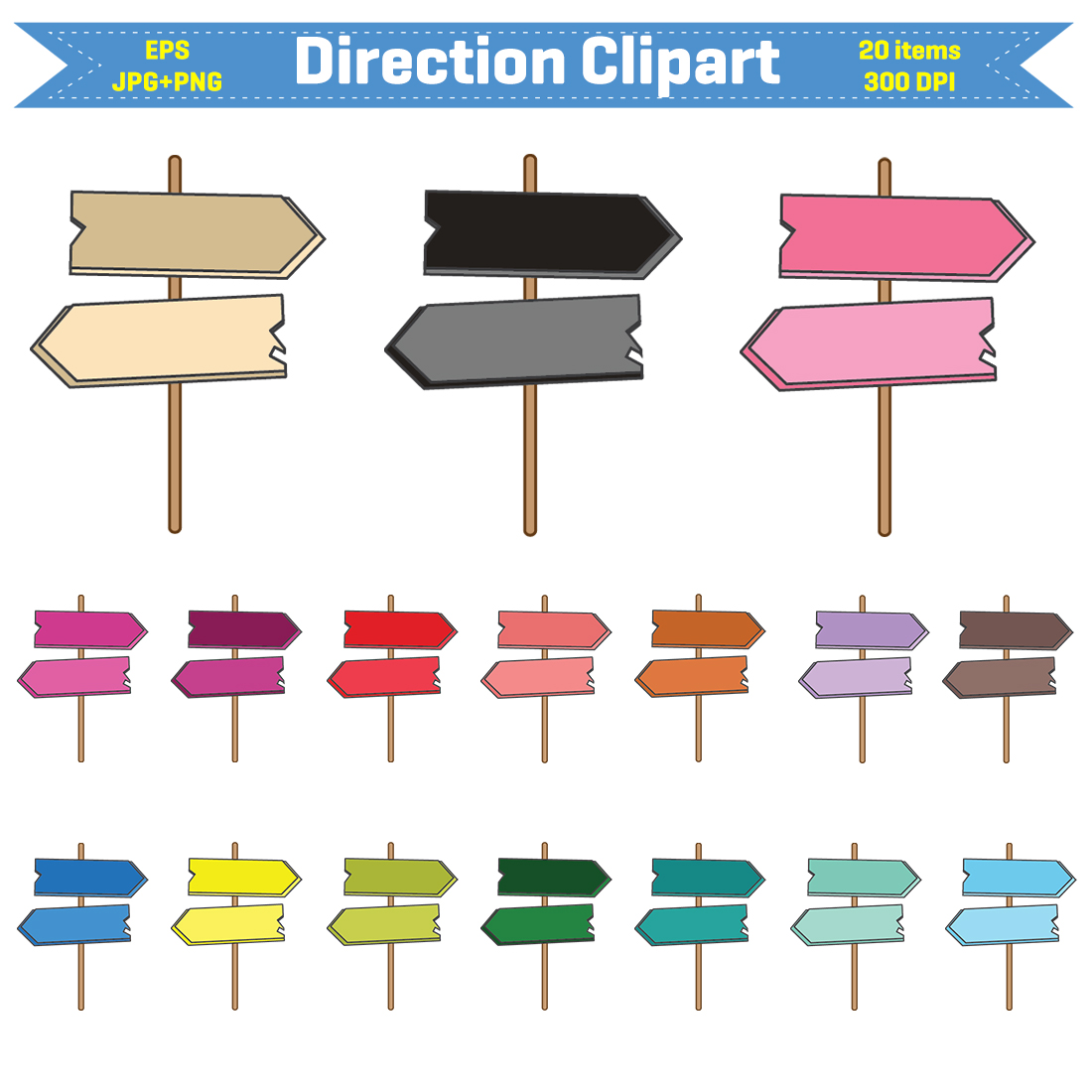 Direction Board Clipart | Direction Icon | Direction PNG cover image.