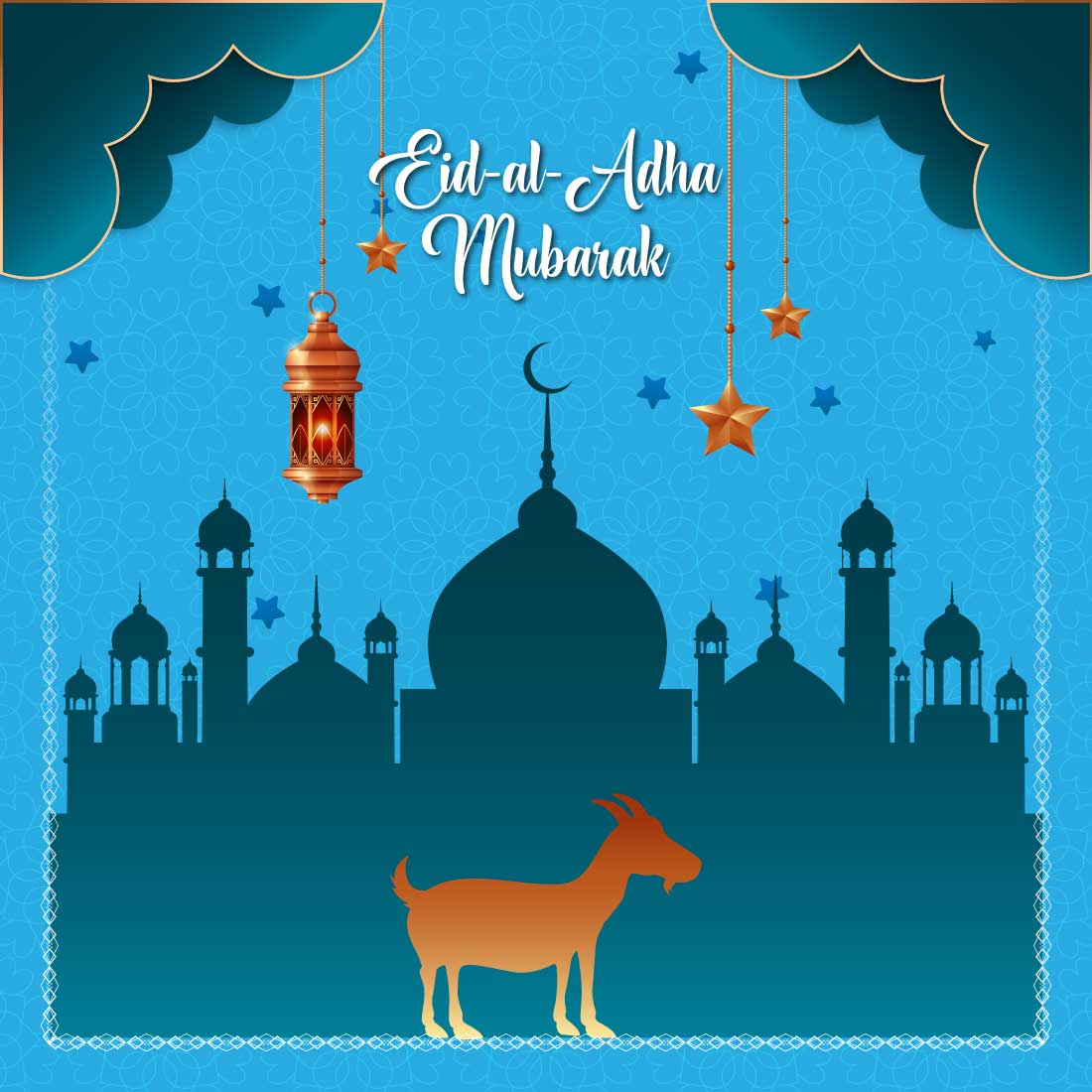 Eid ul Adha Poster, Banner and Flyer Design Template preview image.