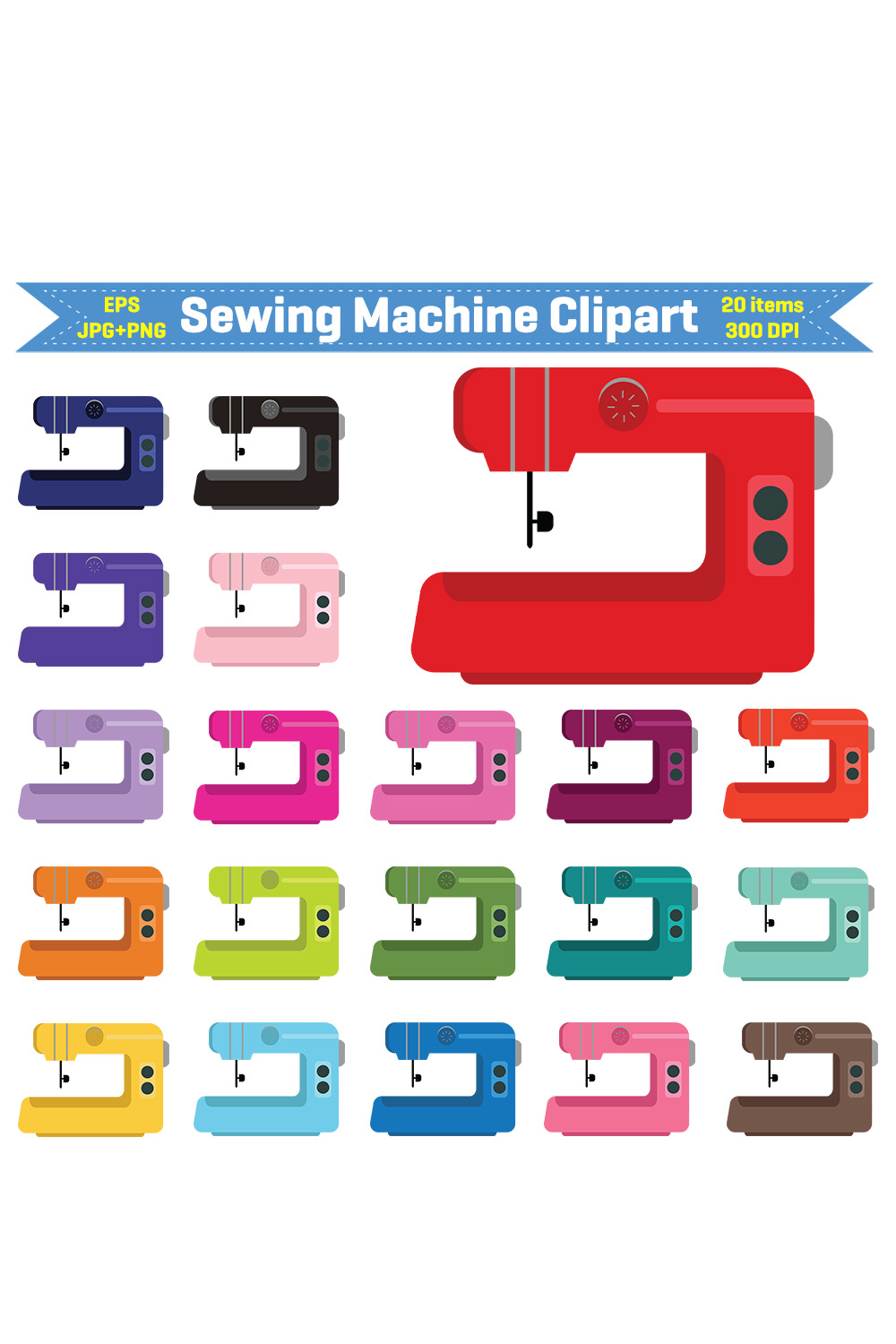 Sewing Machine Clipart pinterest preview image.