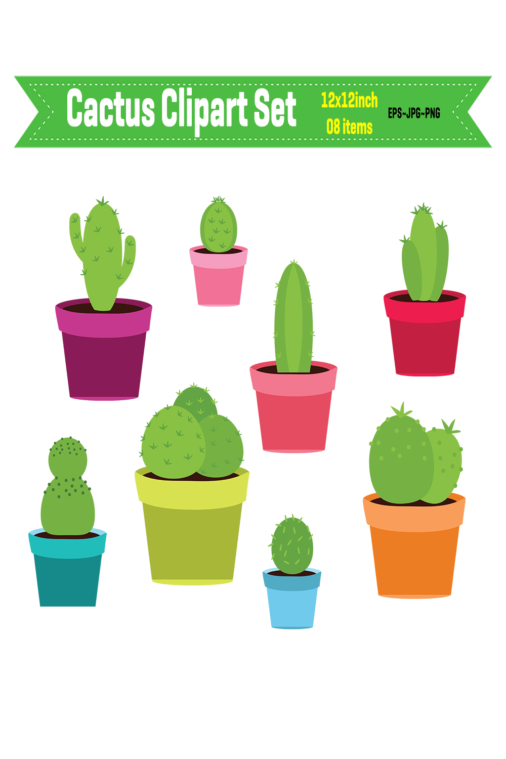 Cactus Clipart pinterest preview image.