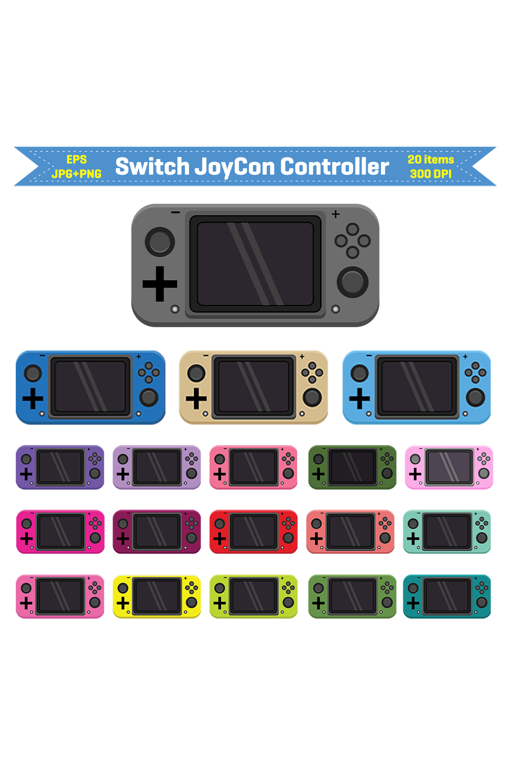 Nintendo Switch Joy Con Controller Clipart | Video Games pinterest preview image.