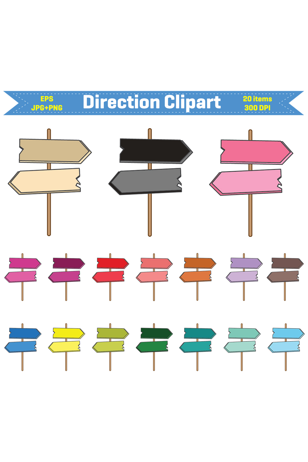 Direction Board Clipart | Direction Icon | Direction PNG pinterest preview image.