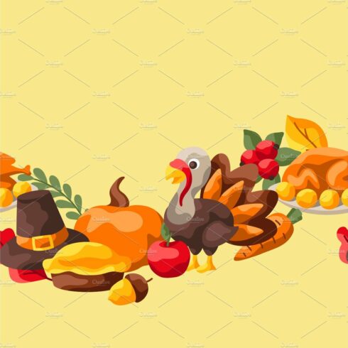 Happy Thanksgiving Day seamless cover image.