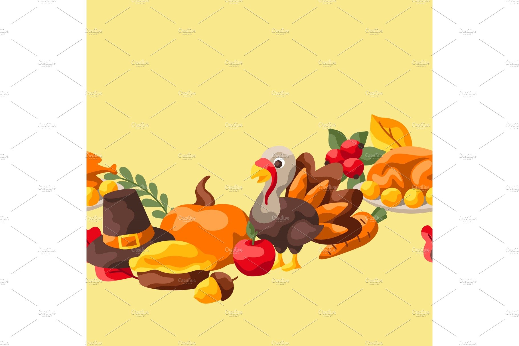 Happy Thanksgiving Day seamless cover image.