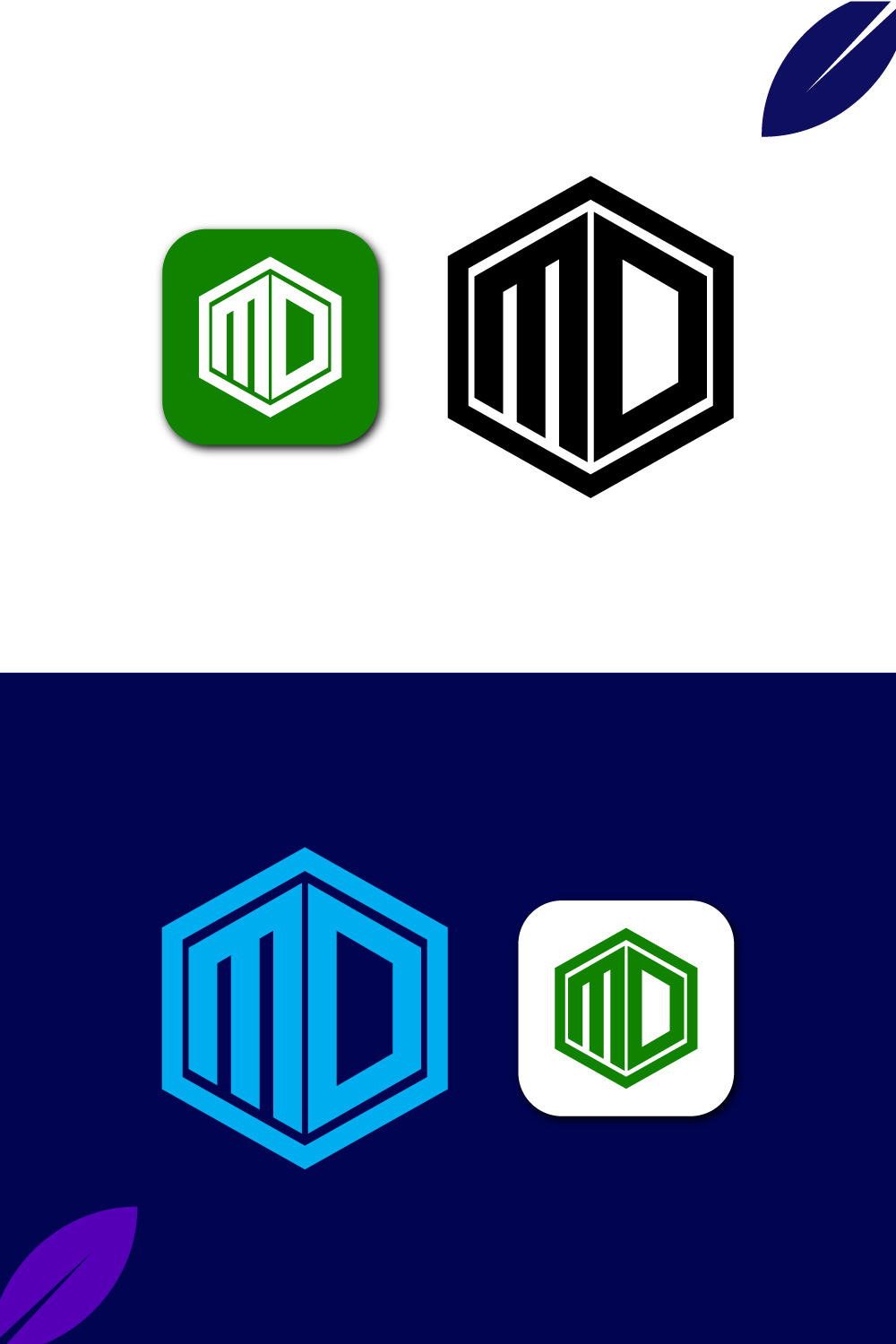 MD Logo Design pinterest preview image.