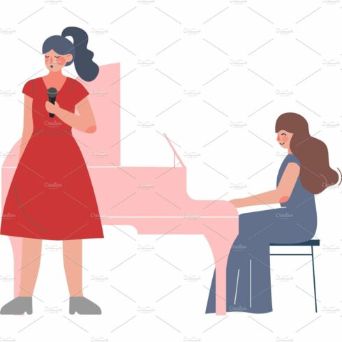 Singer Woman and Pianist, Musicians cover image.