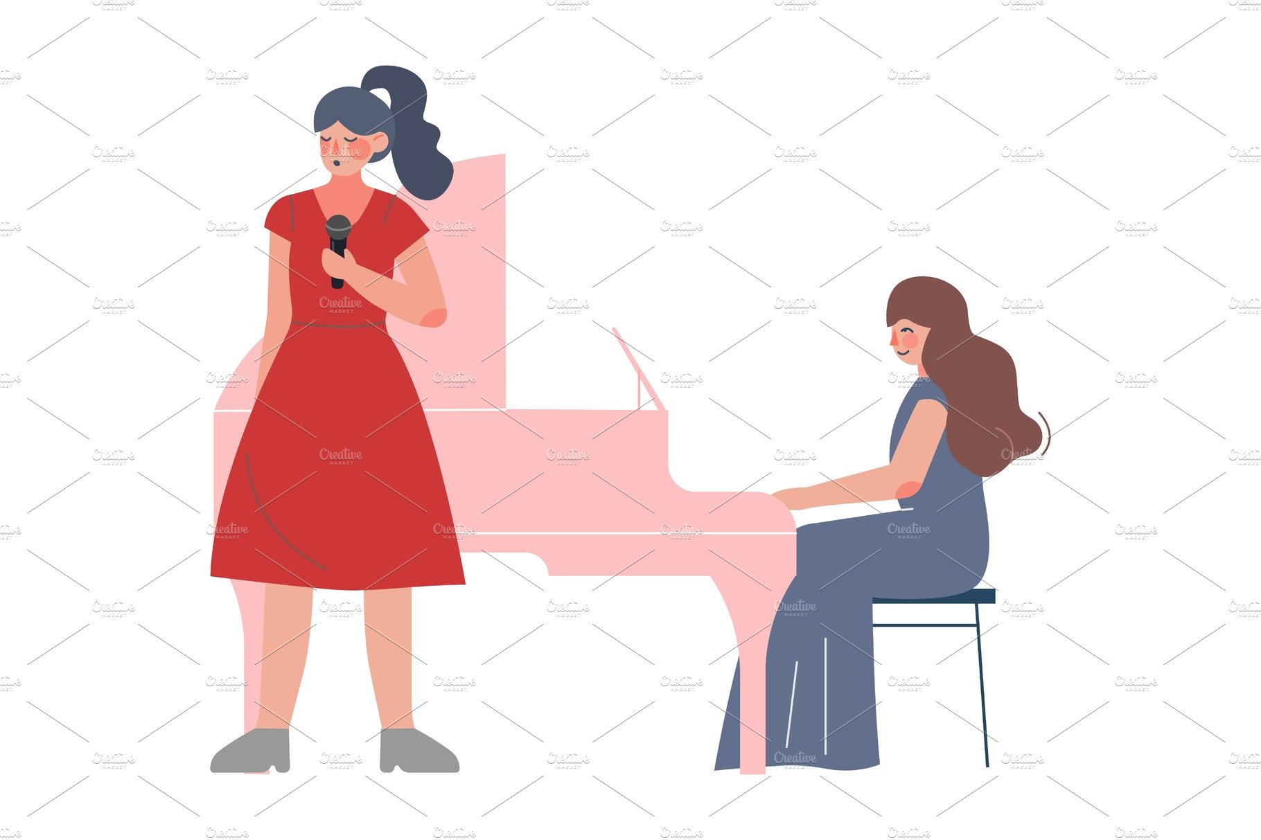 Singer Woman and Pianist, Musicians cover image.