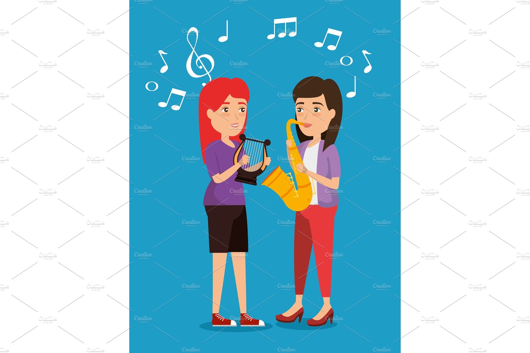 musician couple in concert cover image.