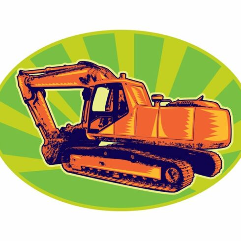 Mechanical Digger Excavator Retro cover image.