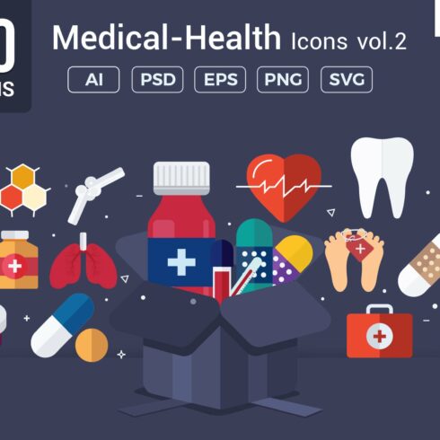 Medical / Health Vector Icons V2 cover image.