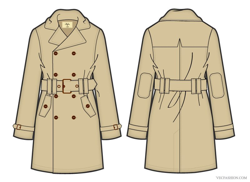 Men Trench Coat Vector Template cover image.