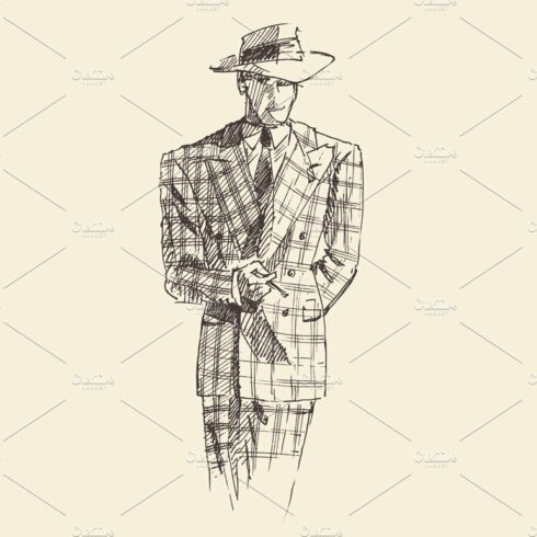 Fashion men in checkered suite cover image.