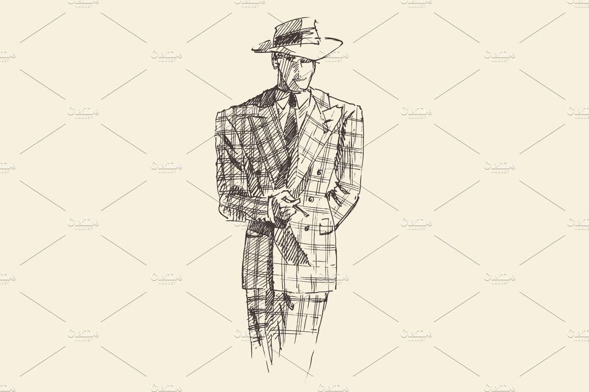 Fashion men in checkered suite cover image.