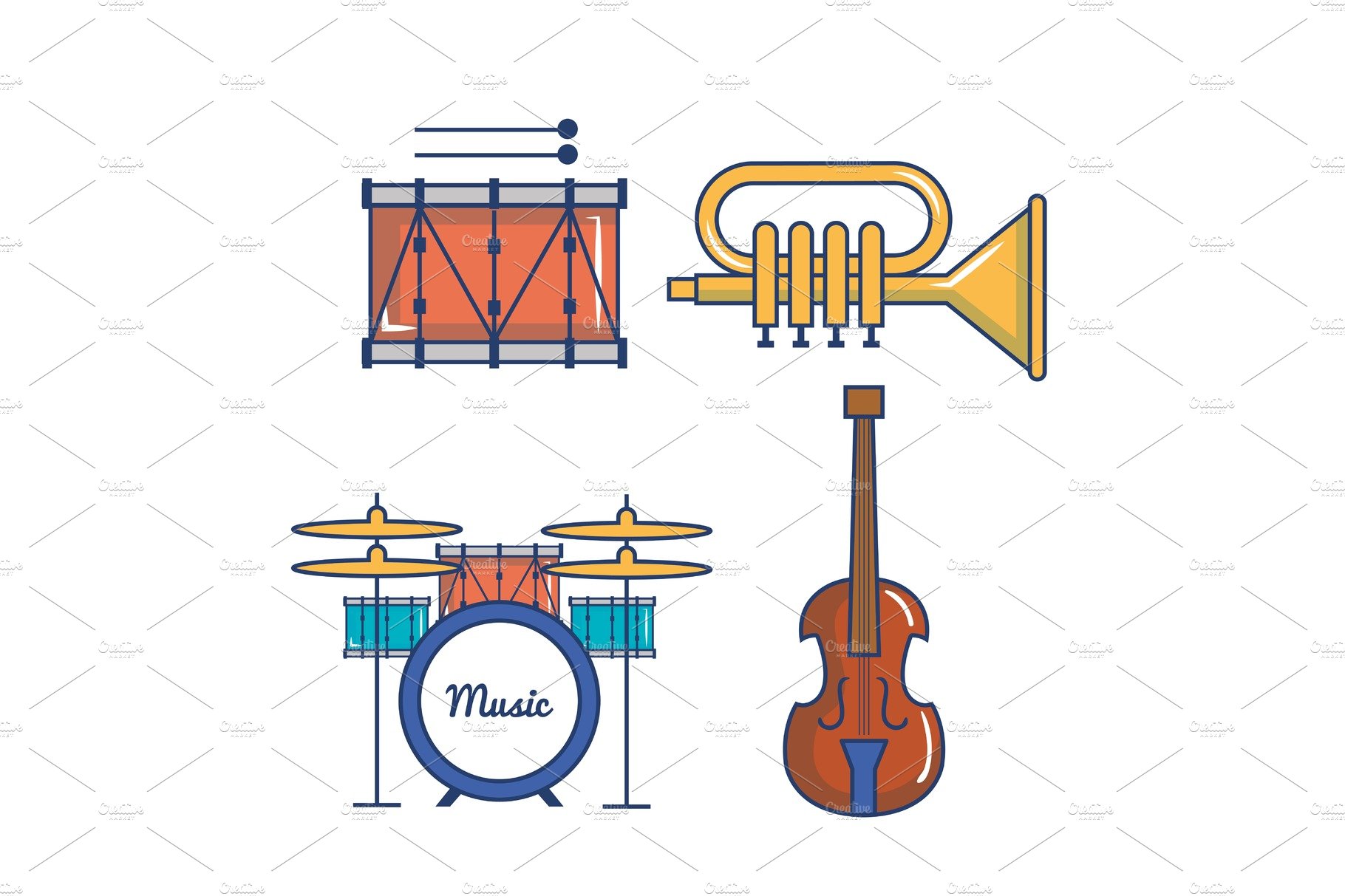 Music instruments design cover image.