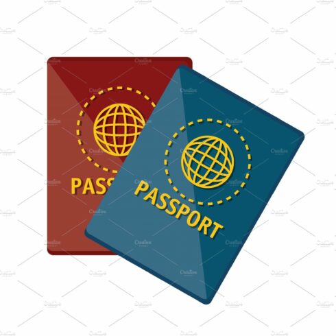 passport document isolated icon cover image.
