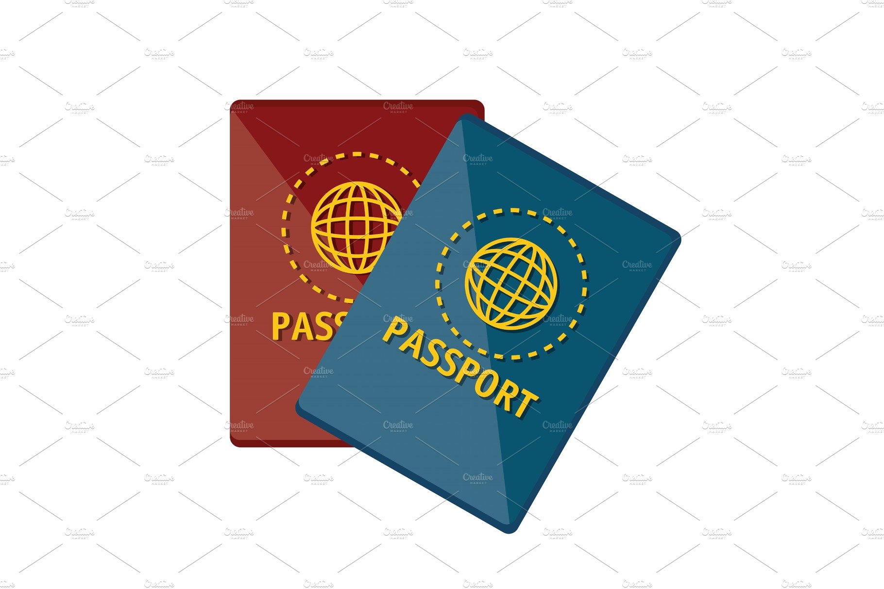 passport document isolated icon cover image.