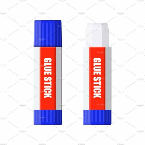 Plastic tubes of glue stick, open cover image.