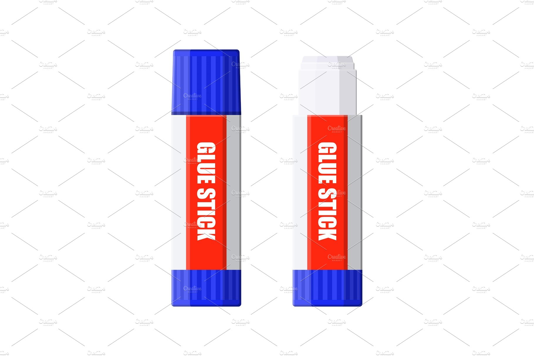 Plastic tubes of glue stick, open cover image.