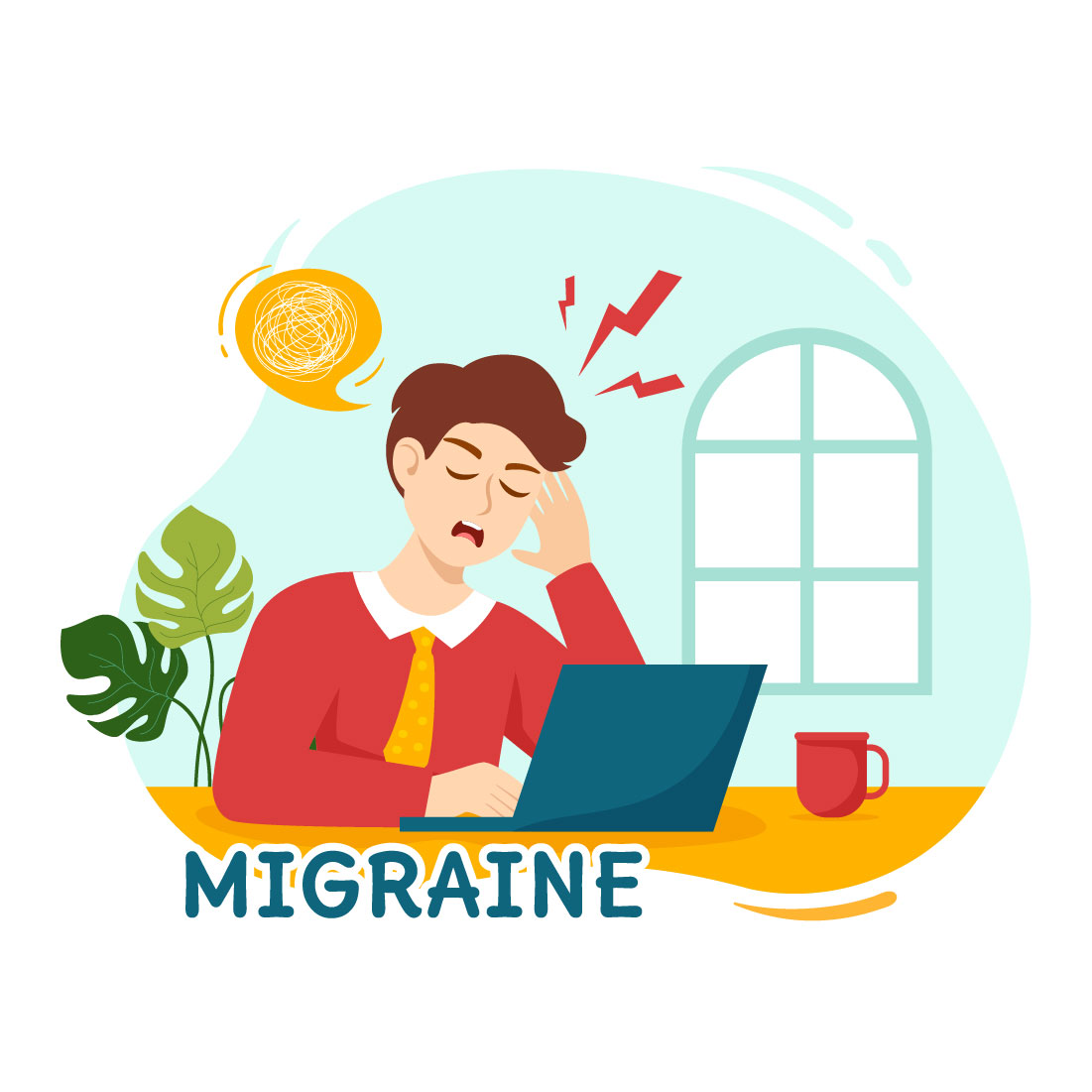 13 Migraine Vector Illustration preview image.