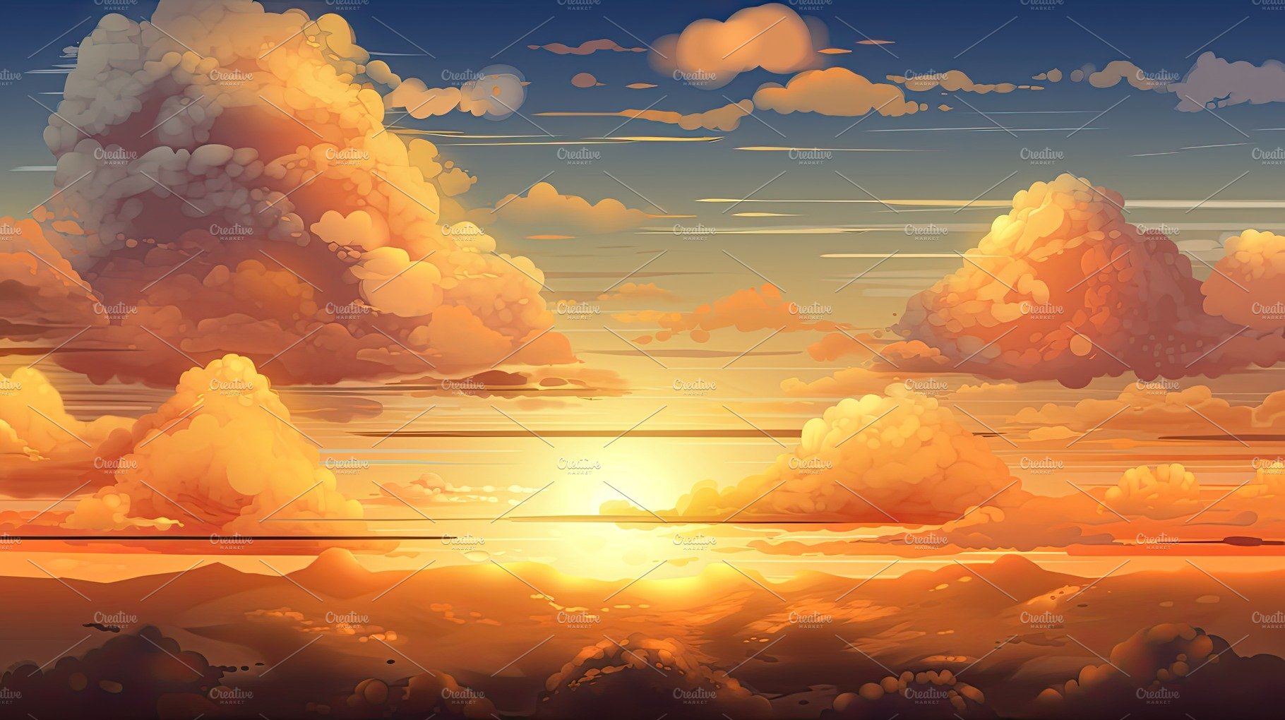 charming anime clouds background with tree and pastel color. Generative AI  22805098 Stock Photo at Vecteezy