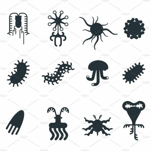 microorganism icon set cover image.