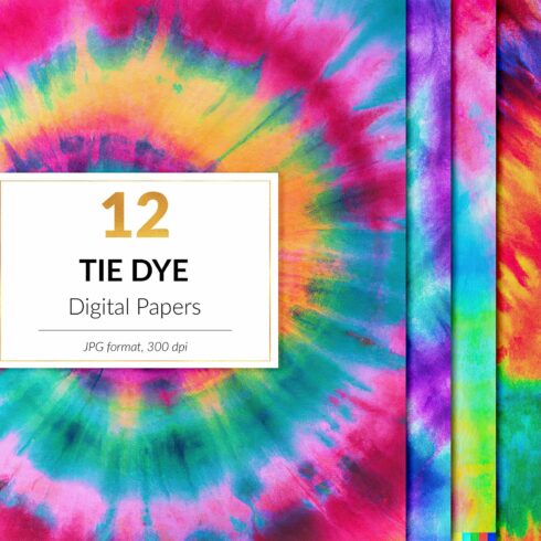 Tie dye digital paper cover image.
