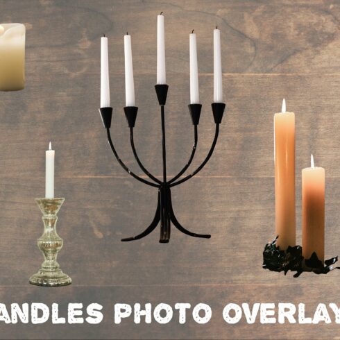 Candle holders, wax candles overlays cover image.