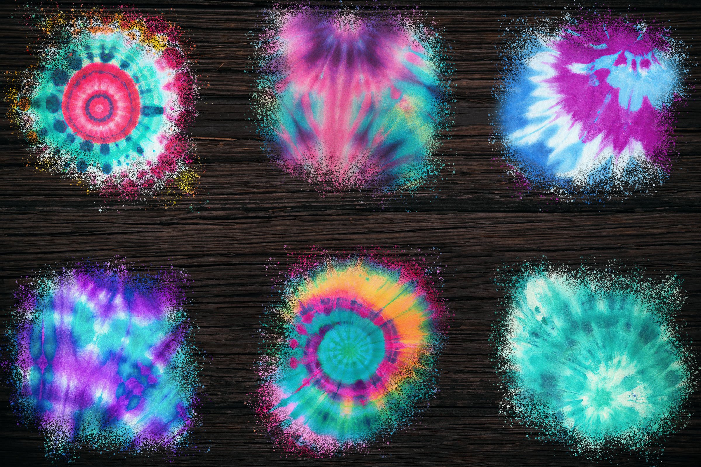 Tie dye rainbow patches preview image.