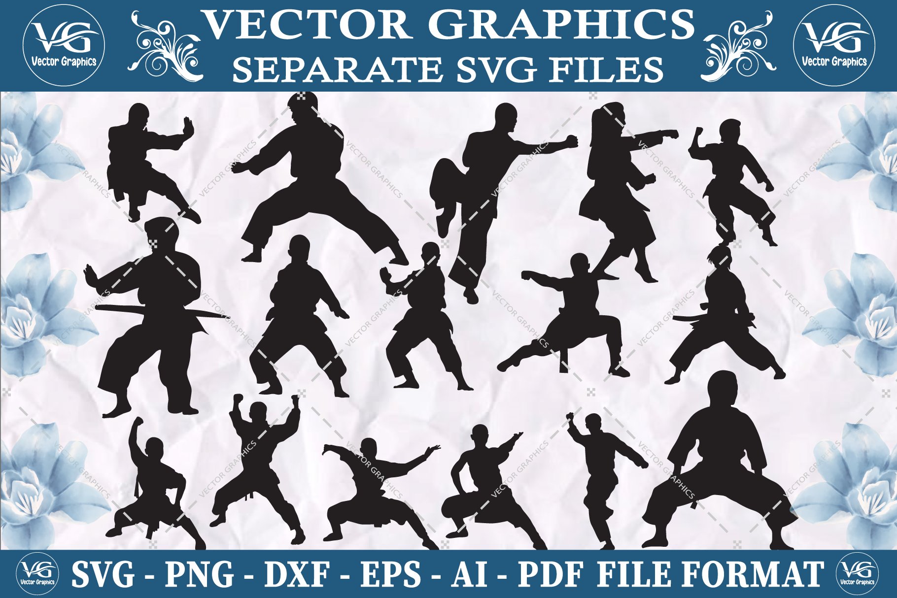 karate kung fu SVG vector file cover image.