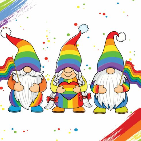 Gay Pride LGBT Gnome Illustrations cover image.