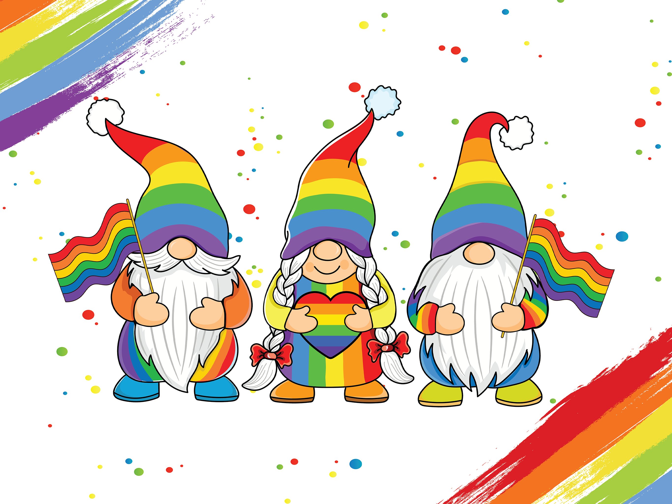 Gay Pride LGBT Gnome Illustrations cover image.