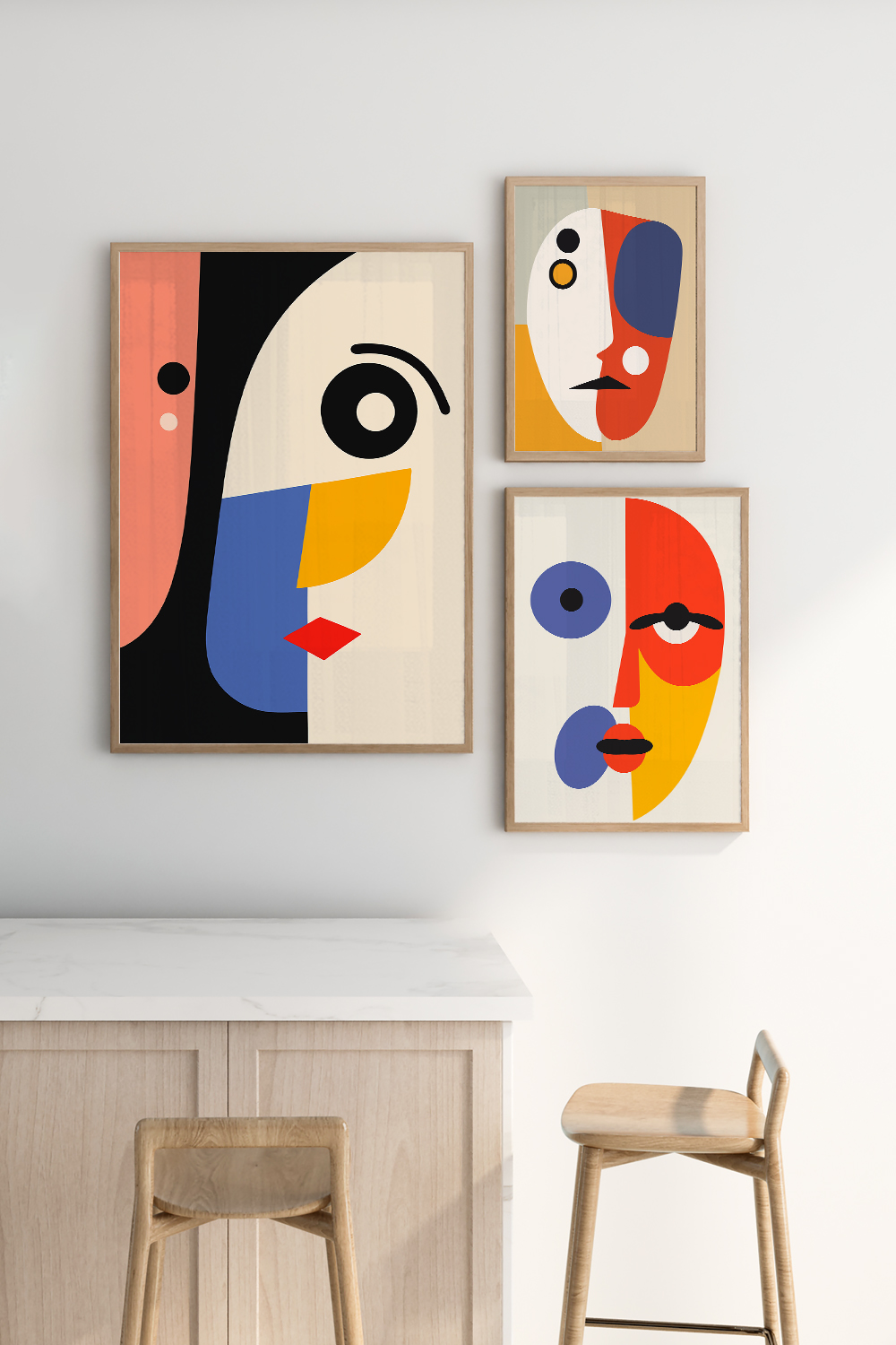Colorful and Expressive Abstract Art Prints Inspired by Masks pinterest preview image.