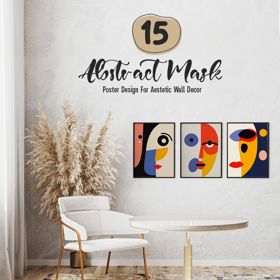 Colorful and Expressive Abstract Art Prints Inspired by Masks preview image.